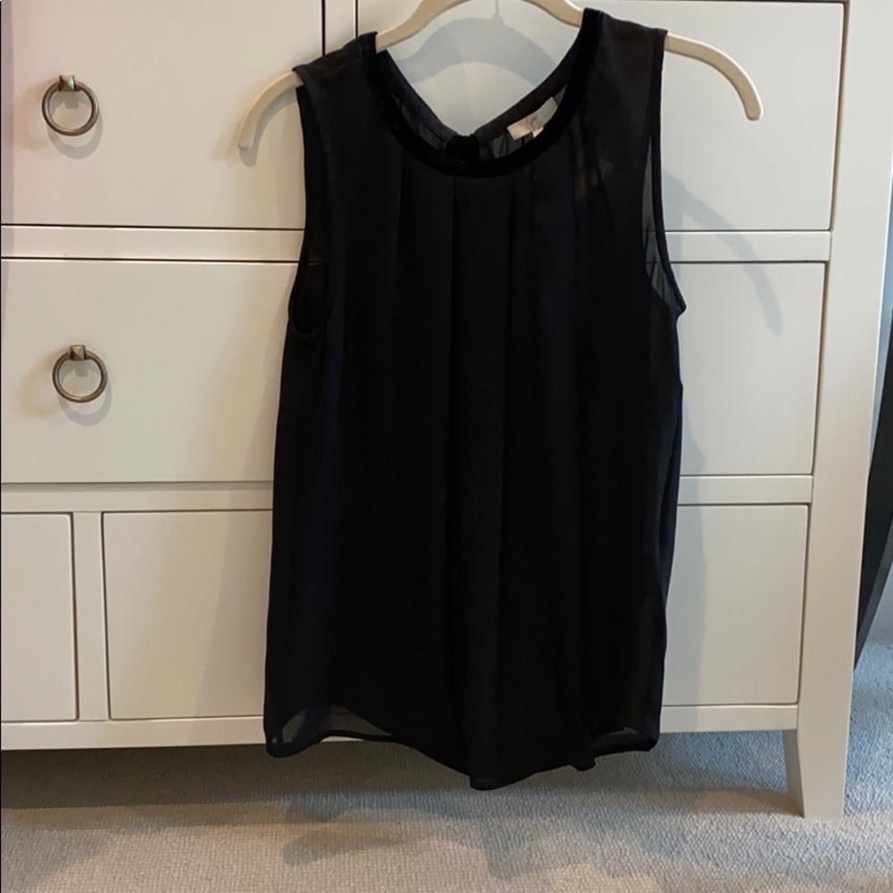 Black sheer Joie sleeveless shirt